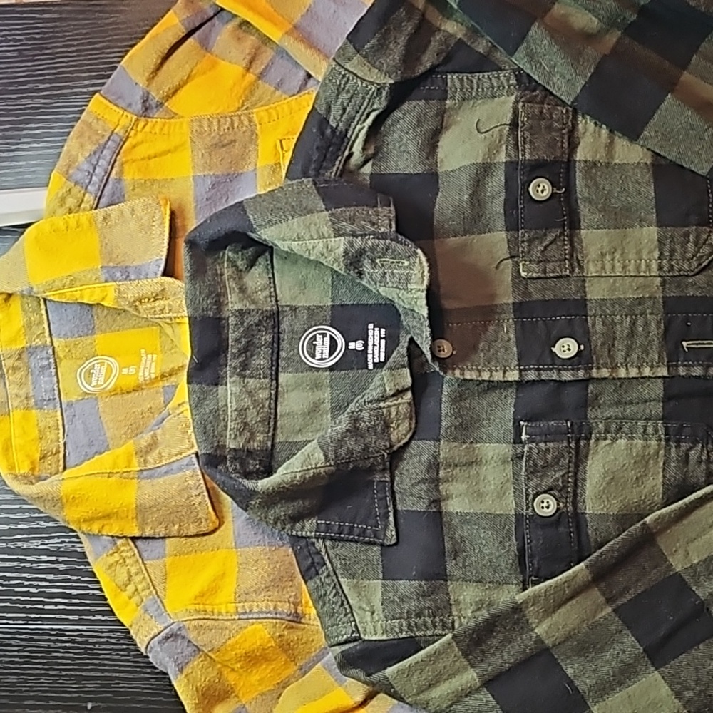 2 Flannel Boys Shirts